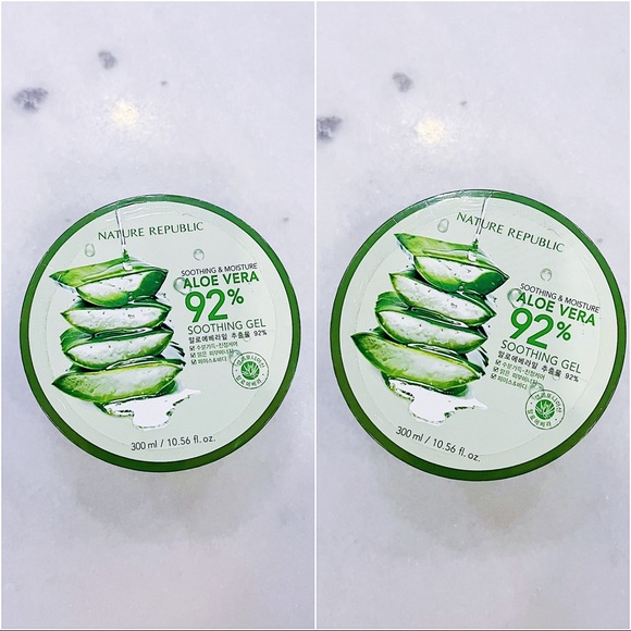 NATURE REPUBLIC ALOE VERA 92% SOOTHING GEL 300ML X2 - BRAND NEW/SEALED - Picture 5 of 5